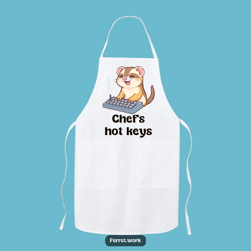 Funny Office Ferret Keyboard Apron: Smoking Kitchen Wear Perfect Funny Gift