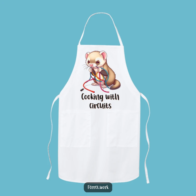 Funny Ferret Wire Tangle Apron - Cook with Playful Chaos Gift