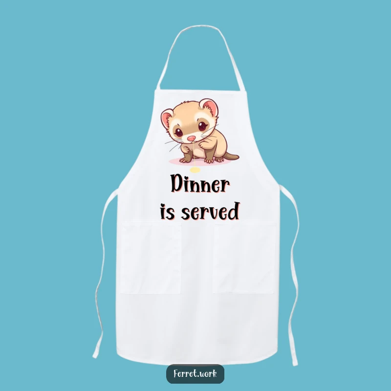 Funny Ferret Laser Apron: Intense focus, a hilarious kitchen gift.