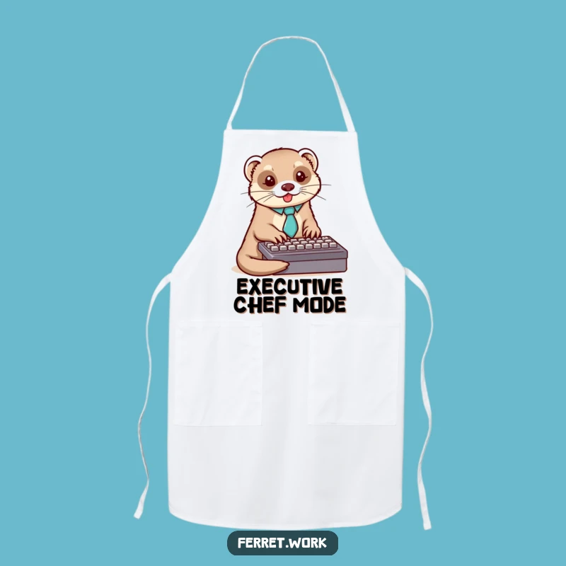 Funny Ferret Typing Apron: Dapper Chef Gift for Busy Cooks