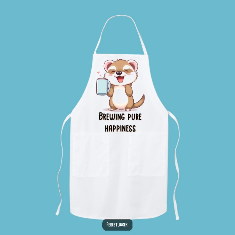 Funny Ferret Apron: Cute & Joyful Coffee Lover's Kitchen Wear
