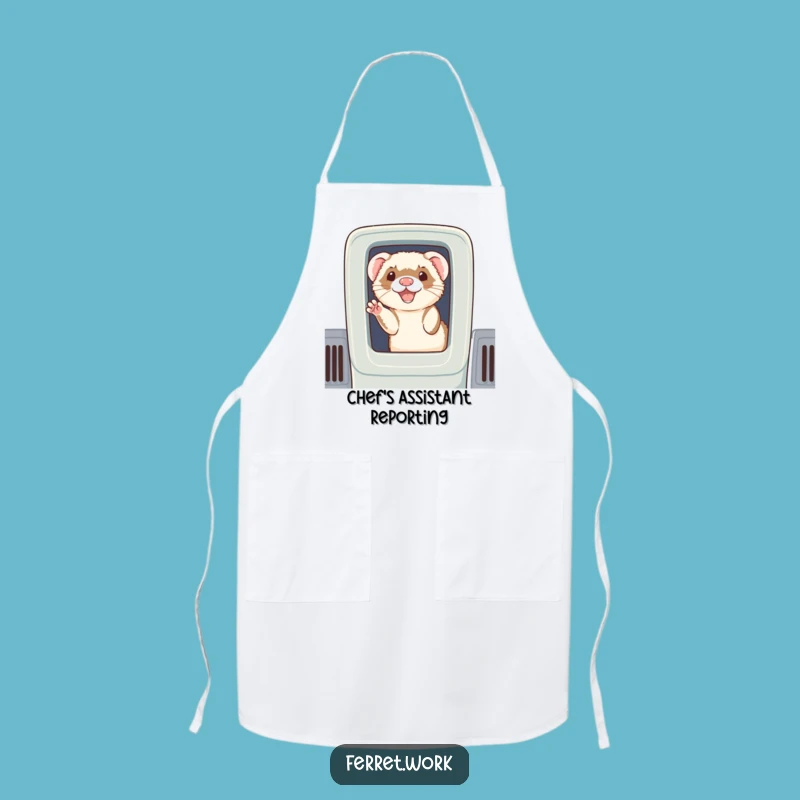 Funny Ferret Chef Apron - Cheerful Kitchen Greetings