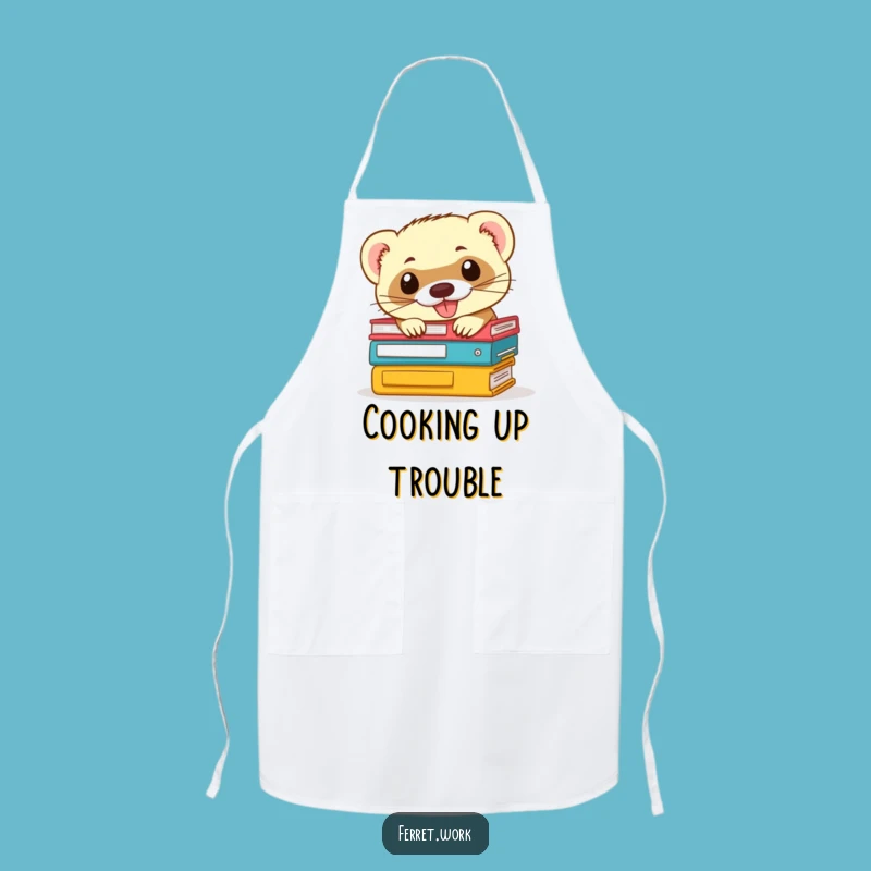 Funny Ferret Office Apron: Kitchen Mischief, Desk Helper, Perfect Gift for Cooks!