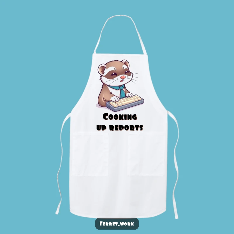 Funny Ferret Tie Keyboard Apron - Work From Home Chef Gear
