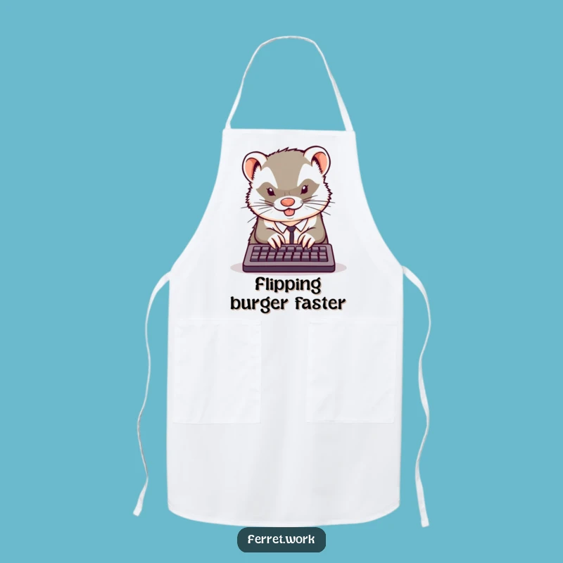 Funny Office Ferret Apron: Cook Up Some Productive Fun