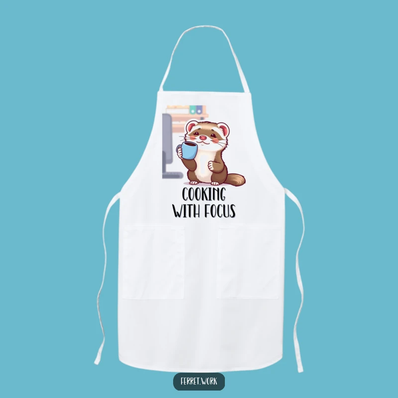 Funny Office Ferret Coffee Mug Apron - Cook Up Laughs in the Kitchen with This Hilarious Design!