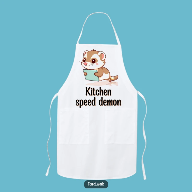 Funny Office Ferret Slide Apron - Glide Through Kitchen Tasks with This Hilarious Design!