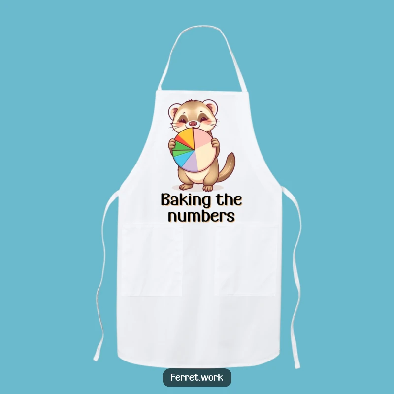 Funny Pie Chart Ferret Apron: Cook Up Laughs with Comedic Data