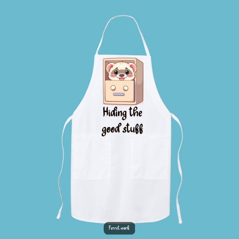 Funny Filing Cabinet Ferret Apron: Cook Up Laughs with Office Pranks