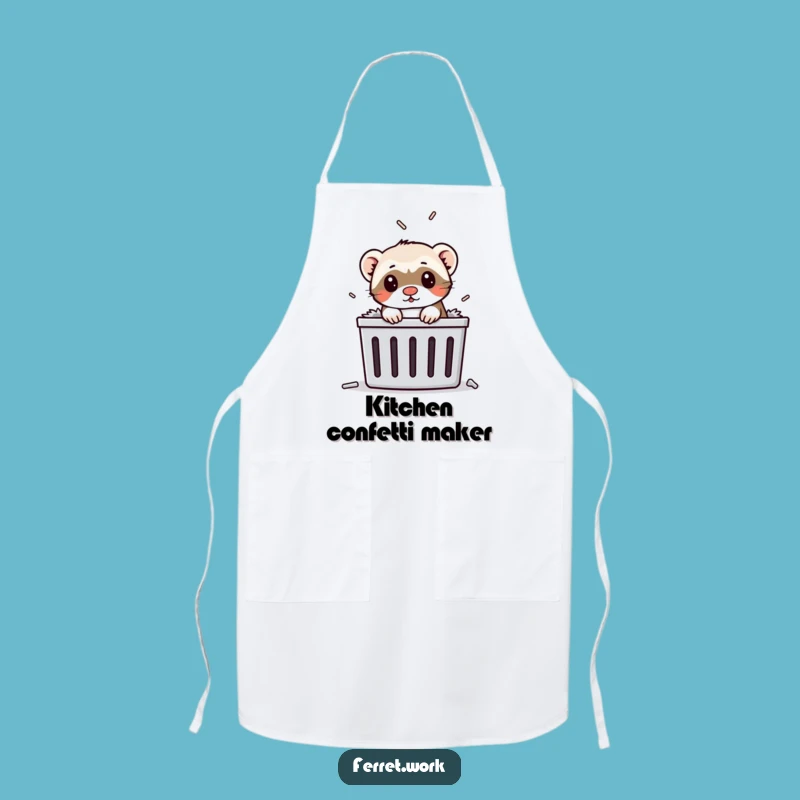 Funny Ferret Paper Shredder Apron: Hilarious Kitchen Protection for a Comical Chef