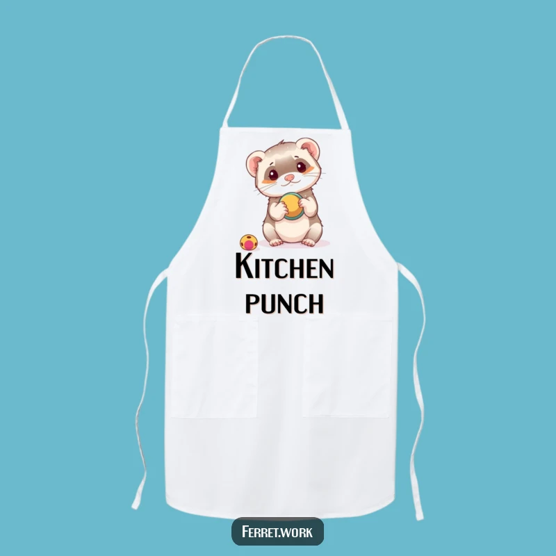 Funny Ferret Apron: Chef's Hole Punch Assistant