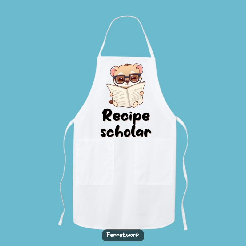 Funny Ferret Apron: Chef's Scholarly Assistant