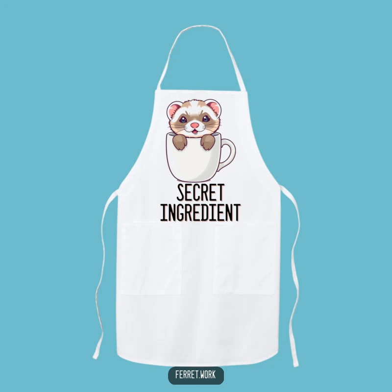 Funny Ferret Apron: Chef's Coffee Mug Helper