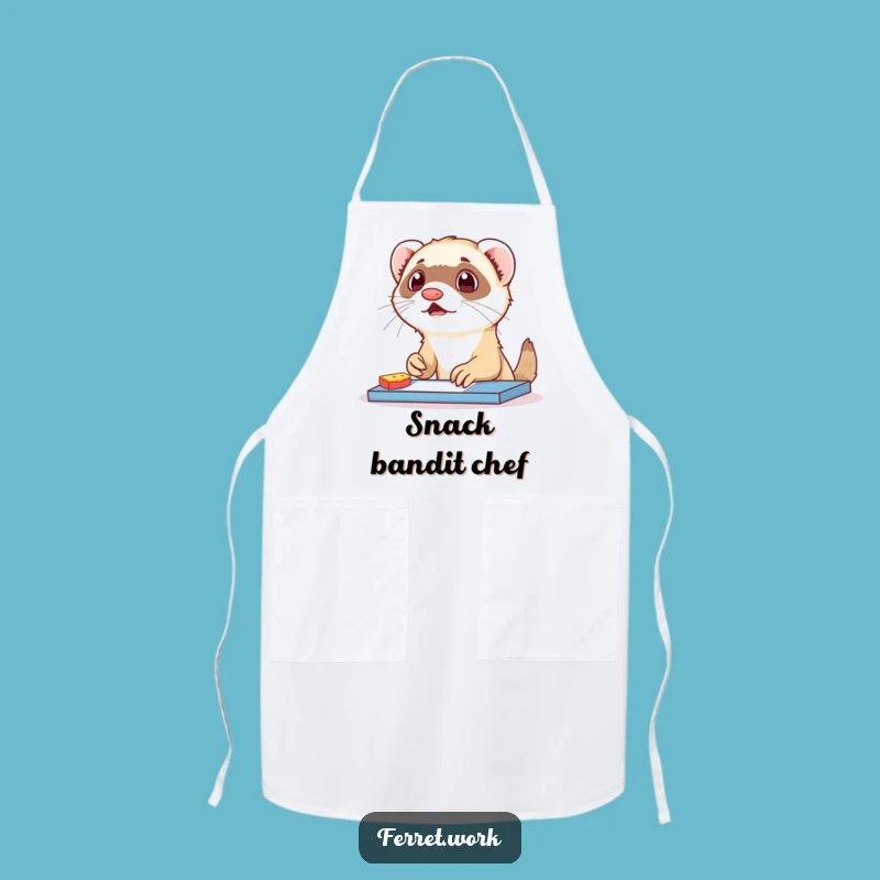 Funny Ferret Snack Surprise Apron: Naughty Desk Pet Chef Gift