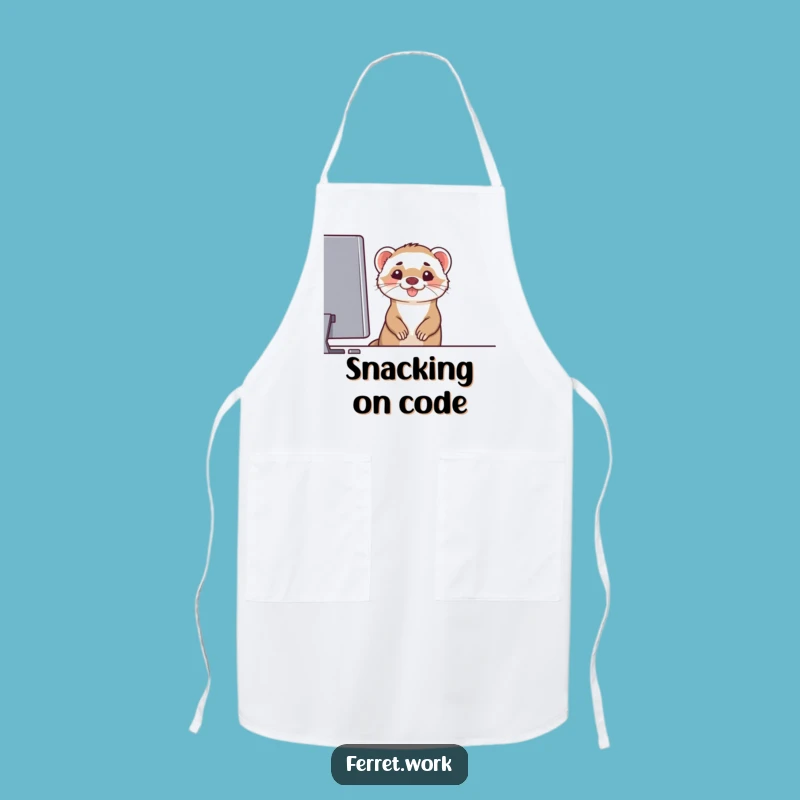 Funny Ferret Computer Grin Apron - Cook with Techy Humor Gift