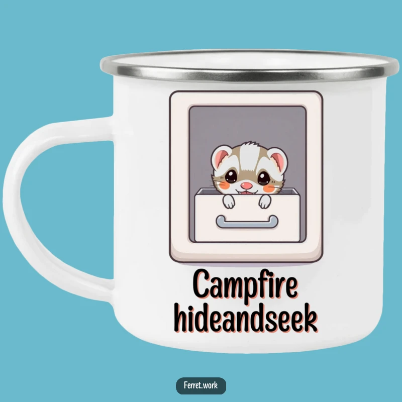 Funny Kawaii Office Ferret Camping Mug - Secret Stash Adventure Gift