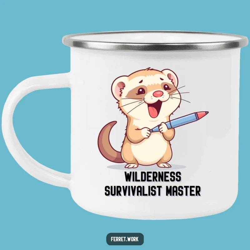 Funny Busy Ferret Camping Mug - Adventure Ready and Hilarious