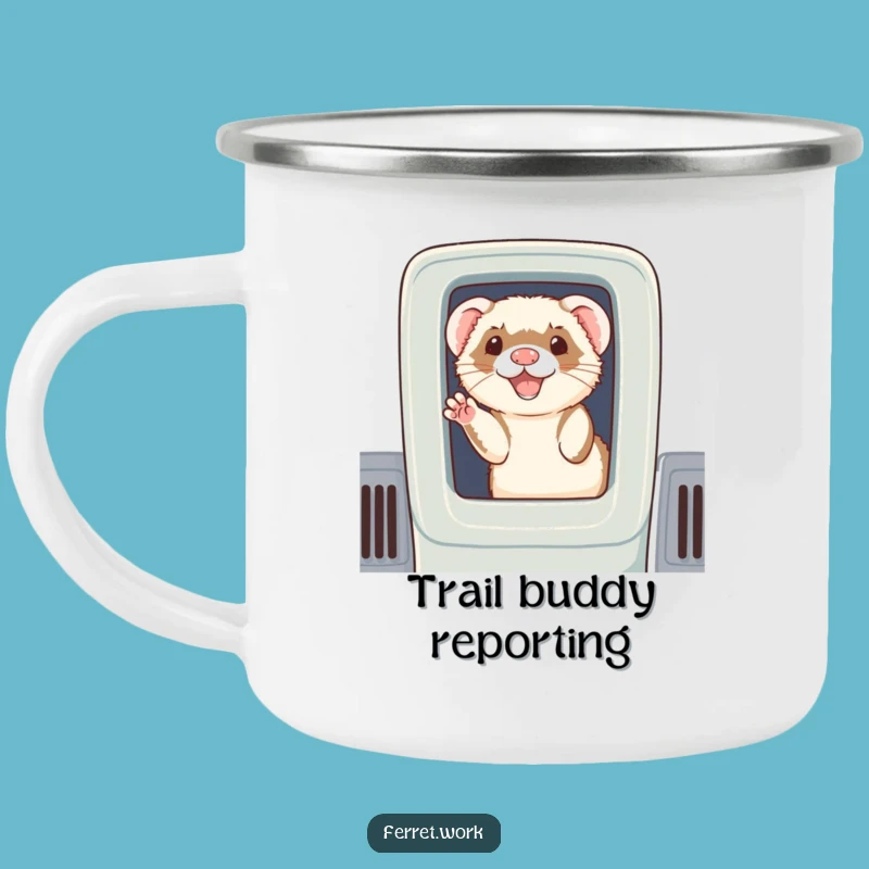 Funny Ferret Cubicle Wave Camping Mug - Adventure Friendly Greetings