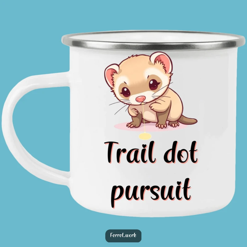 Funny Ferret Laser Camping Mug: Intense focus, a hilarious outdoor gift.