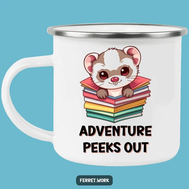Funny Kawaii Ferret Folder Camping Mug: Cute Adventure Gift