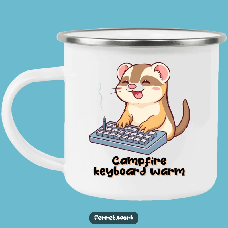 Funny Office Ferret Keyboard Camping Mug: Smoking Outdoors Perfect Funny Gift