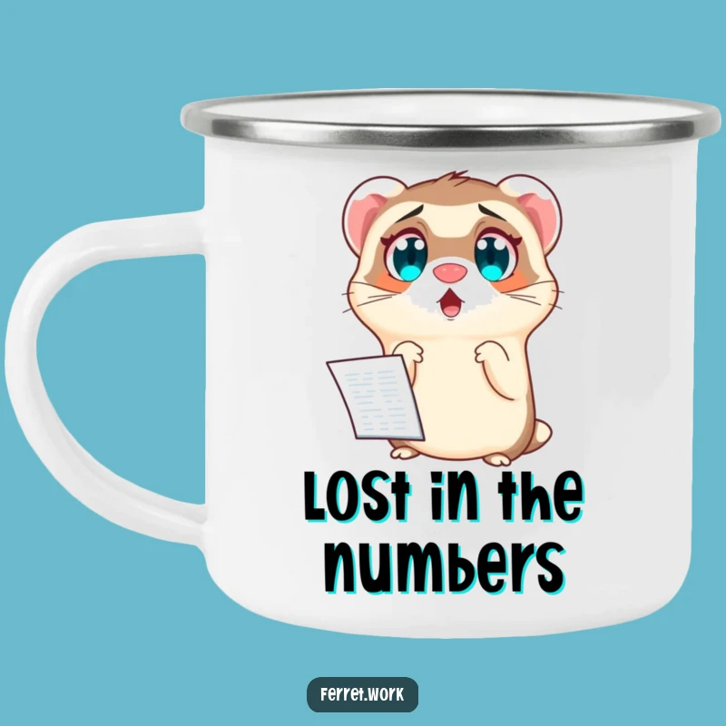 Funny Spreadsheet Camping Mug: Shocked Ferret Outdoor Office Humor