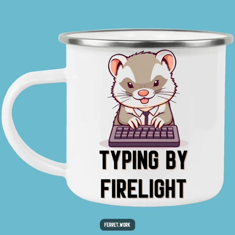 Funny Office Ferret Camp Mug: Desk-Side Productivity & Laughter