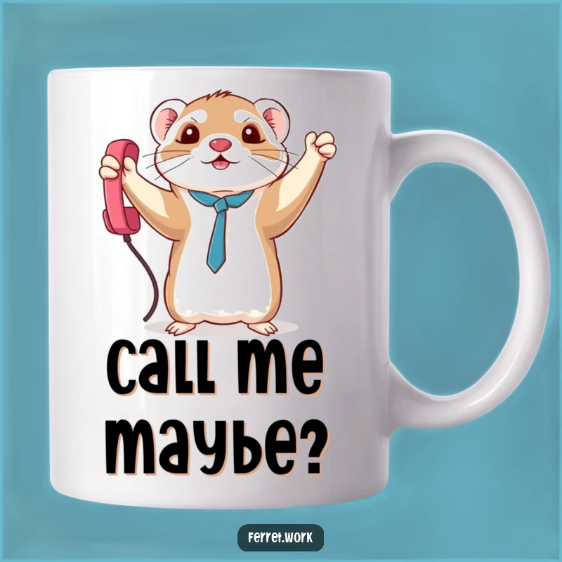 Funny Triumph Kawaii Ferret Phone Cord Master Mug, Hilarious Gift for Tech Heroes