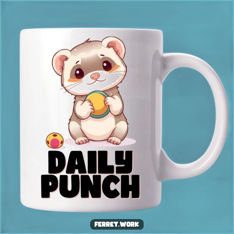 Funny Ferret Mug: Office Supply Toy Mishap