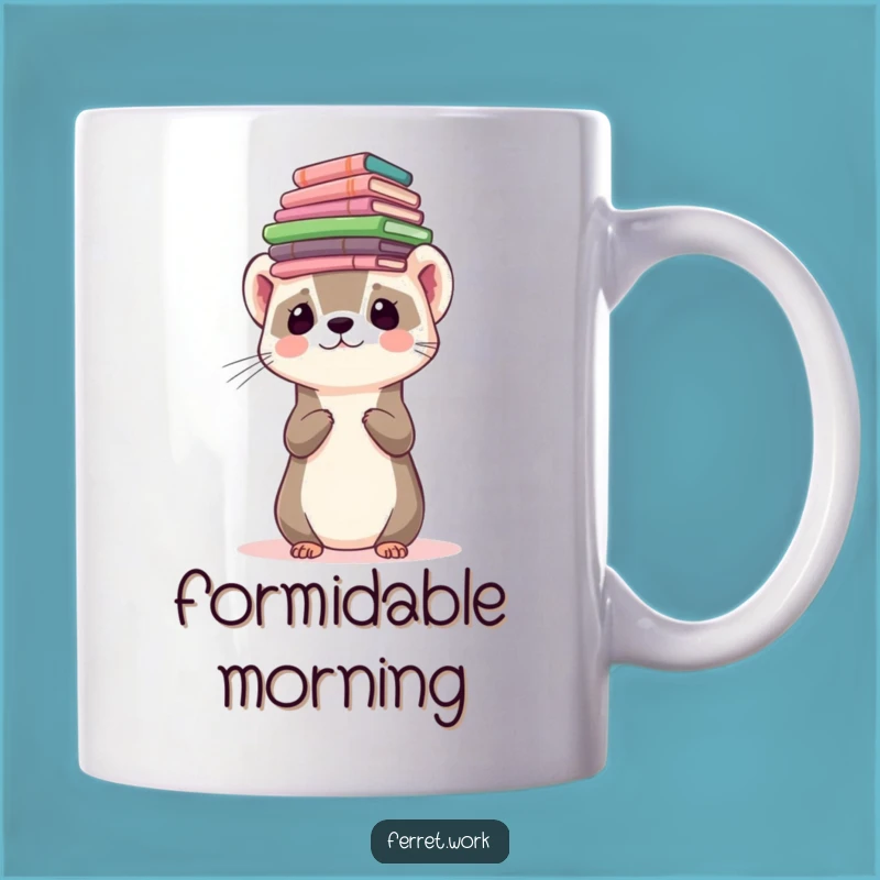 Funny Ferret Forms Balancing Mug: Overwhelmed Bureaucracy for a Hilarious Gift