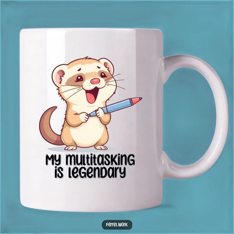 Funny Busy Ferret Office Juggler Mug - Perfect WFH Gift Idea