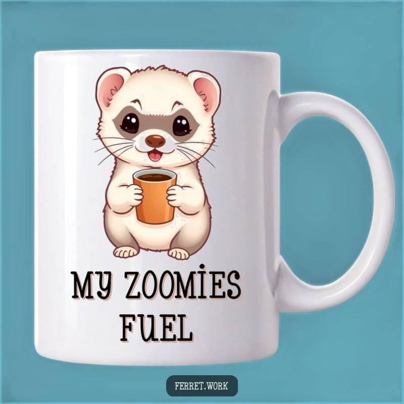 Funny Ferret Coffee Mug - Energetic Brew Buddy Gift