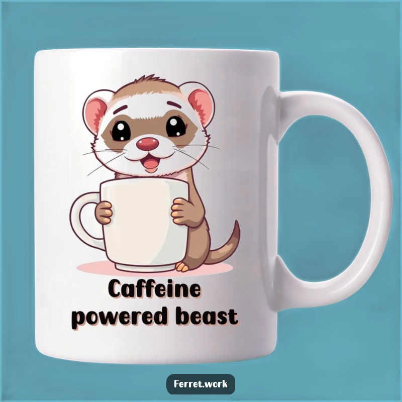 Funny Ferret Coffee Mug: Energized Pet Gift for Morning Lovers