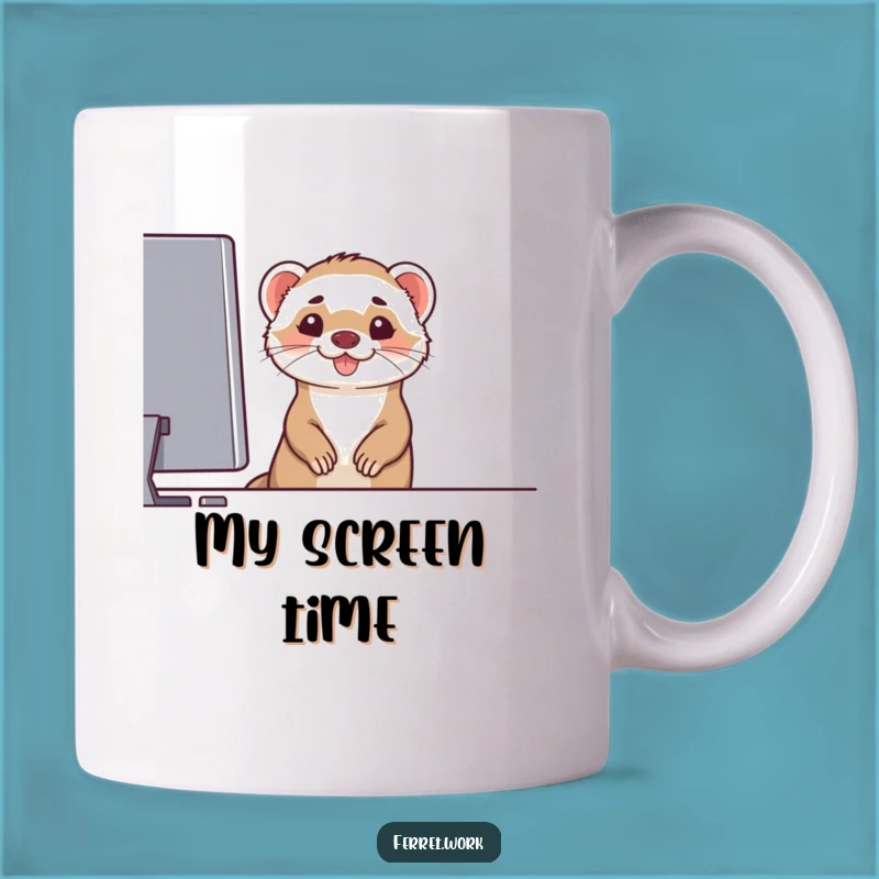 Funny Ferret Computer Grin Mug - Your Perfect Techy Funny Gift