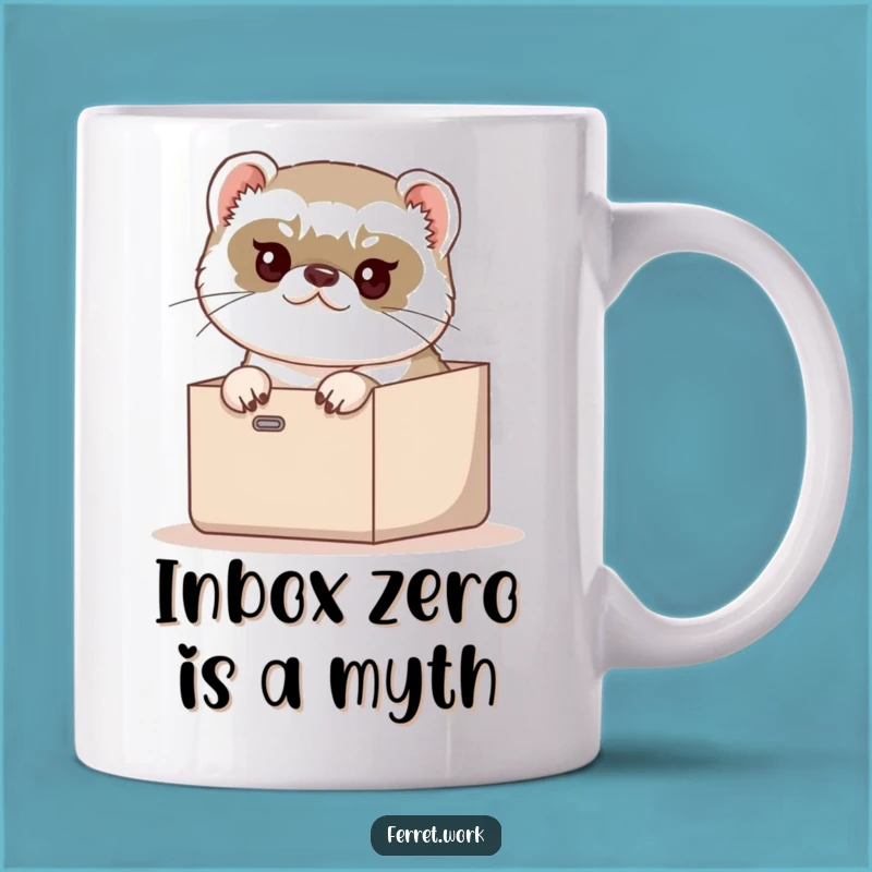 Funny Ferret Inbox Struggle Mug - Hilarious Office Humor Gift