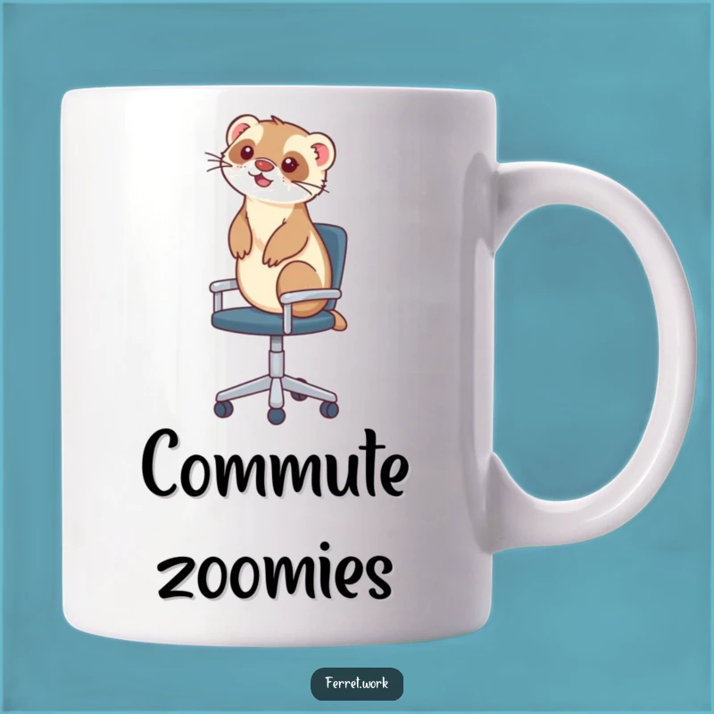 Funny Ferret Mug: Office Chair Acrobat Acrobatics