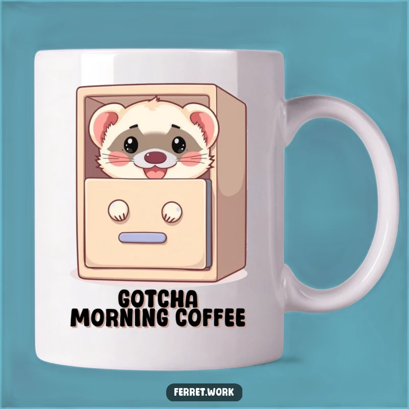 Funny Filing Cabinet Ferret Mug: The Perfect Gift for Office Mischief Makers