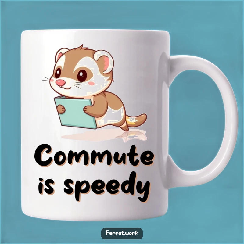 Funny Office Ferret Slide Mug - Hilarious Workplace Action for a Perfect Gift!