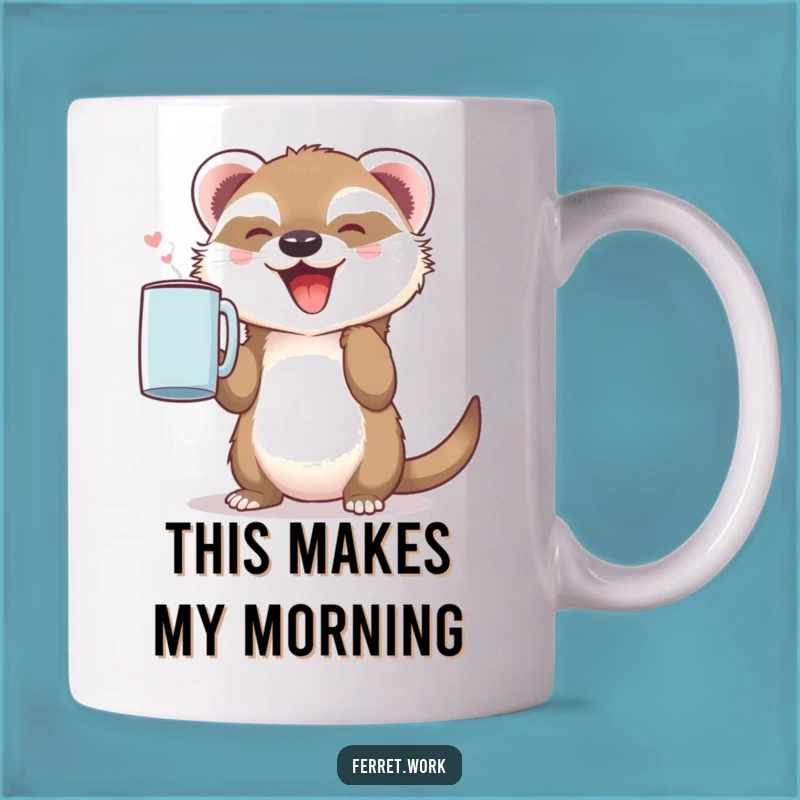 Joyful Ferret Coffee Mug: Cute & Funny Morning Brew Companion Gift
