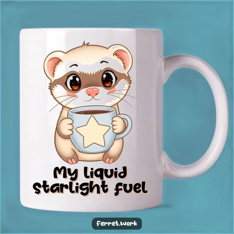 Funny Ferret Star Mug: Curious Eyes & Coffee Lover Unique Gift
