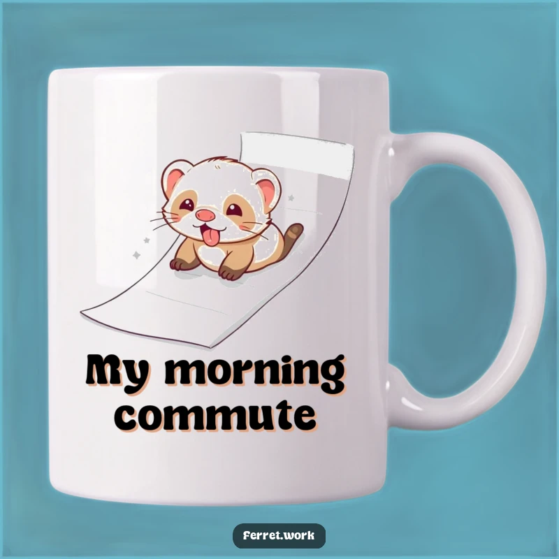 Funny Ferret Paper Slide Mug - Joyful Playtime Fun Gift
