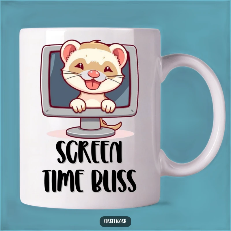 Funny Ferret Tech Grin Mug: The Perfect Hilarious Gift for Computer Lovers