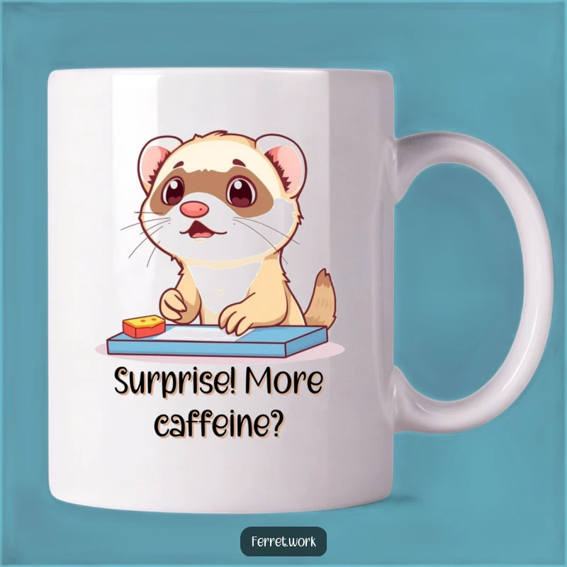 Funny Ferret Snack Surprise Mug: Caught Naughty Desk Pet Gift