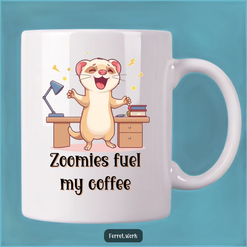 Funny Zoomie Ferret Mug: Celebrate Life's Victories with High Energy