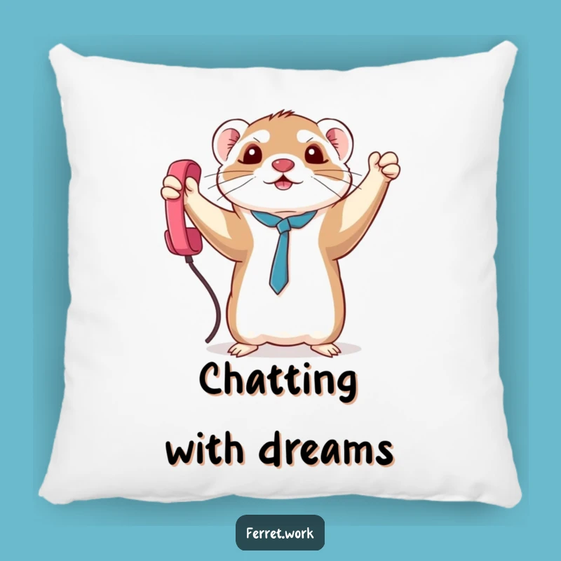 Funny Triumph Kawaii Ferret Phone Cord Pillow, Cozy Comfort for Your Inner Champ