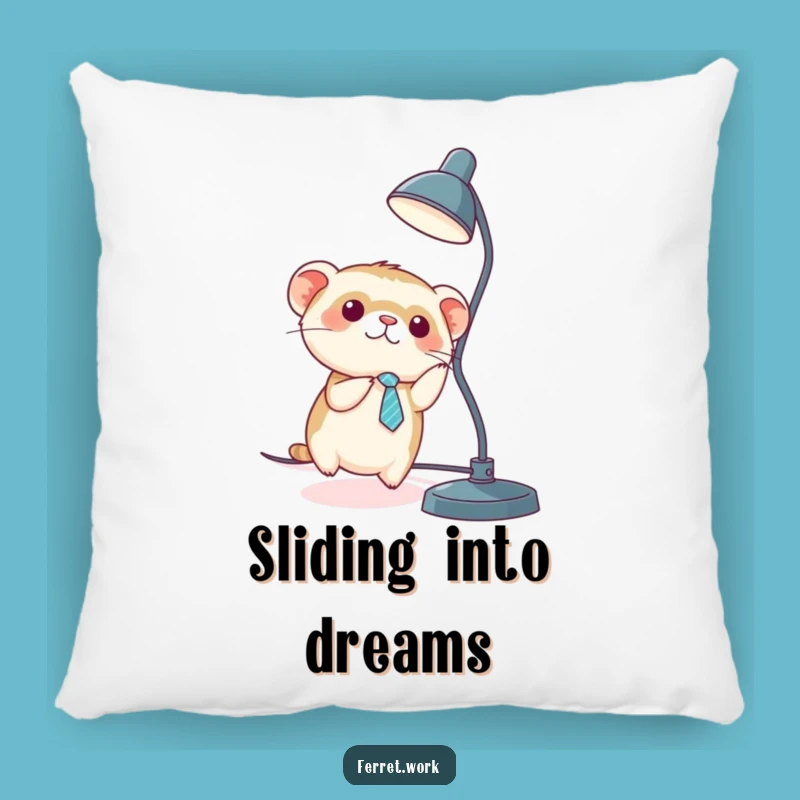 Comfy Funny Kawaii Ferret Tie Sliding Pillow - Cozy Desk Buddy Gift