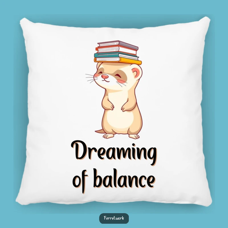 Funny Ferret Files Pillow: Cozy Office Chaos Pet Accent Gift