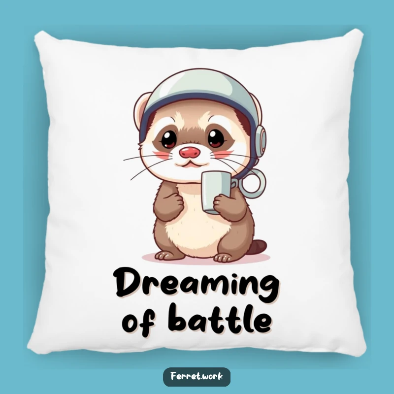 Comfy Funny Kawaii Ferret Helmet Pillow - Cozy Ready Buddy Gift