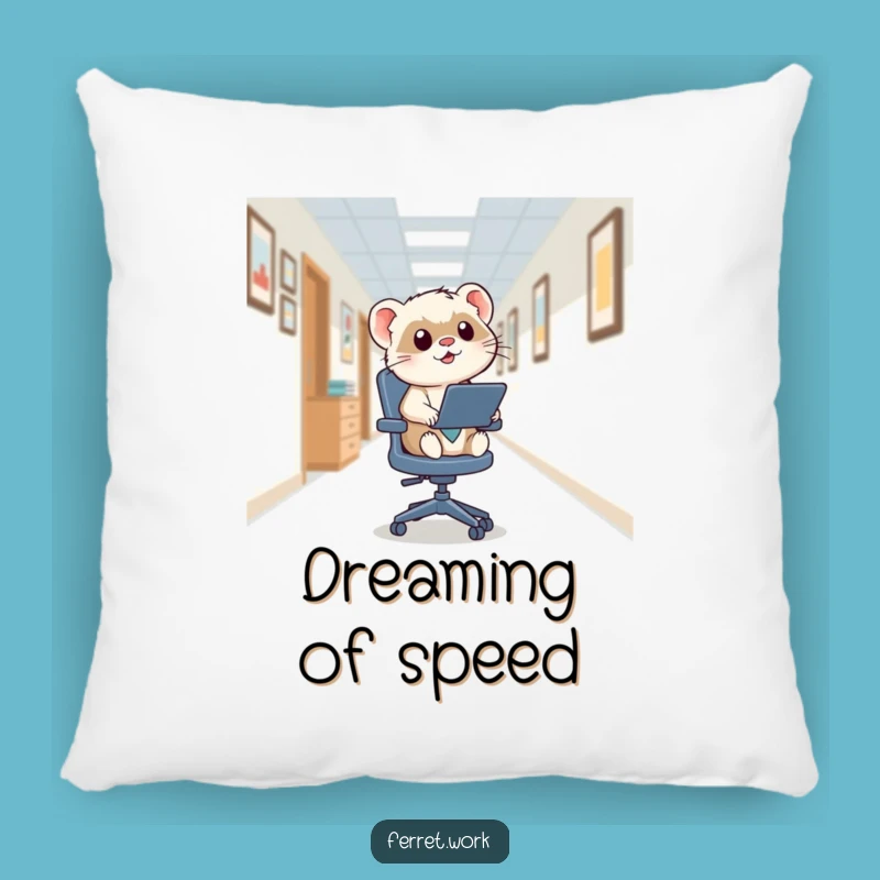 Funny Kawaii Office Ferret Zoom Pillow, Comfy & Hilarious Decor