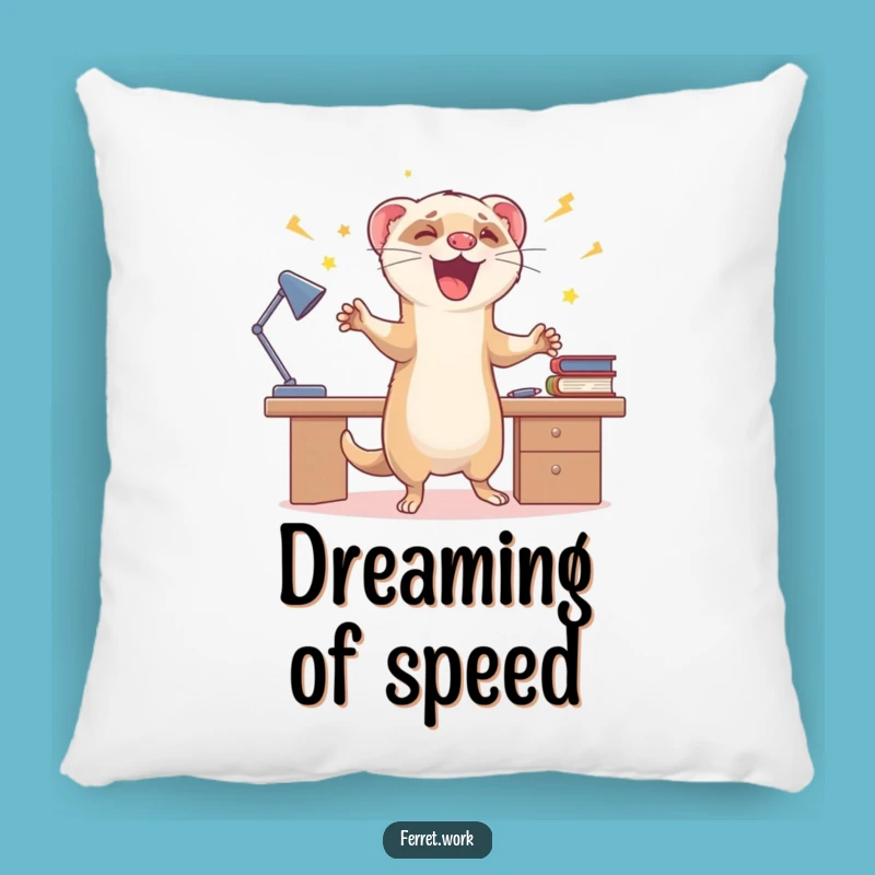 Funny Zoomie Ferret Pillow: Cuddle Up with Celebratory Energy